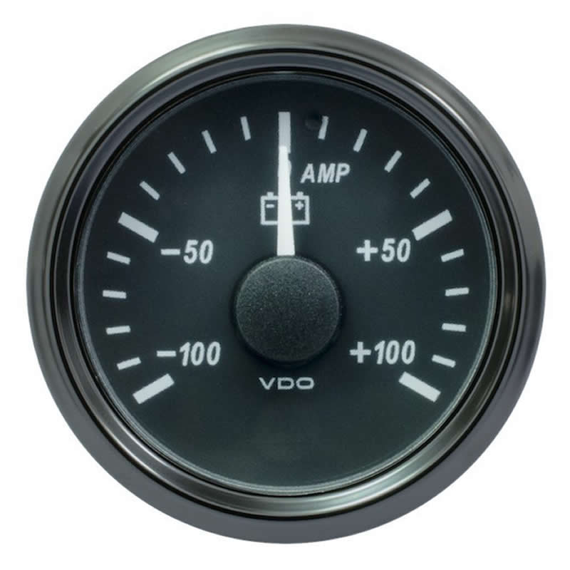 VDO SingleViu 0247 Ammeter 100A Black 52mm gauge